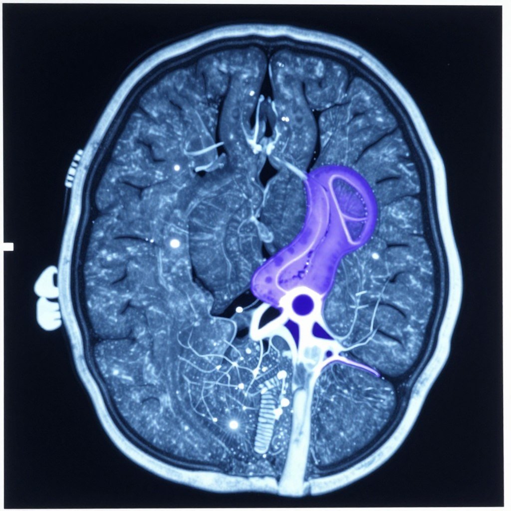 Brain scan showing neurological effects