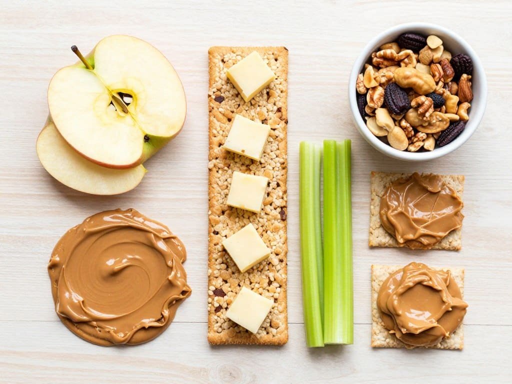 Creative protein snack combinations featuring apple slices with nut butter and cheese Creative protein snack combinations featuring apple slices with nut butter and cheese
