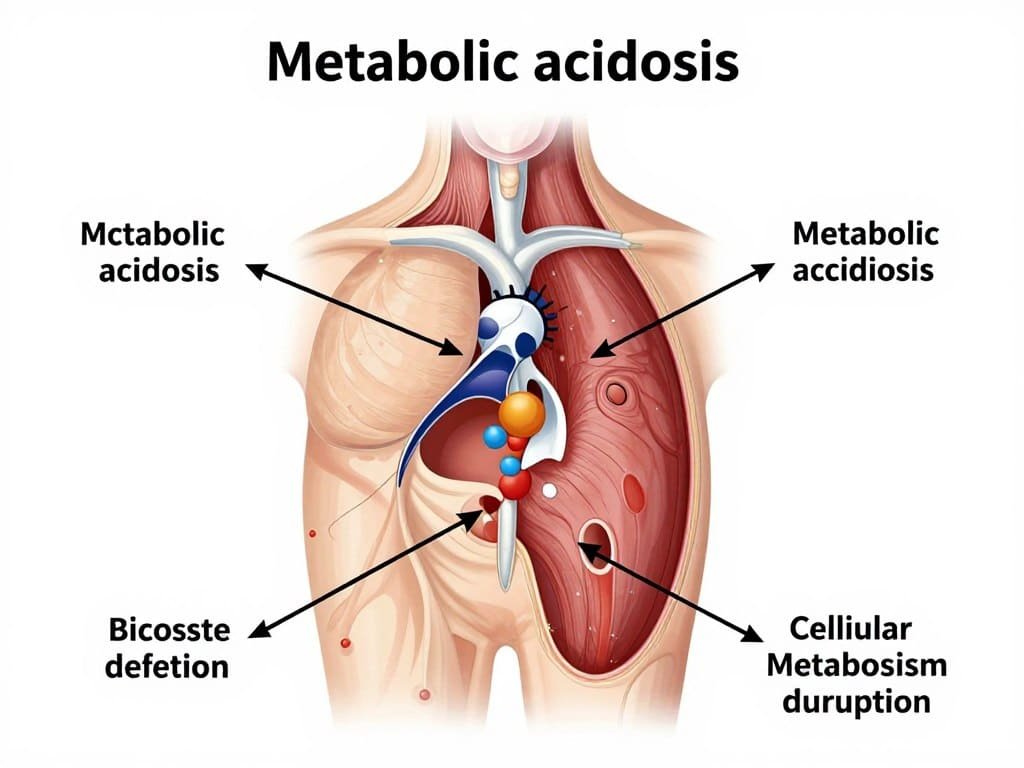 Diagram showing metabolic acidosis process
