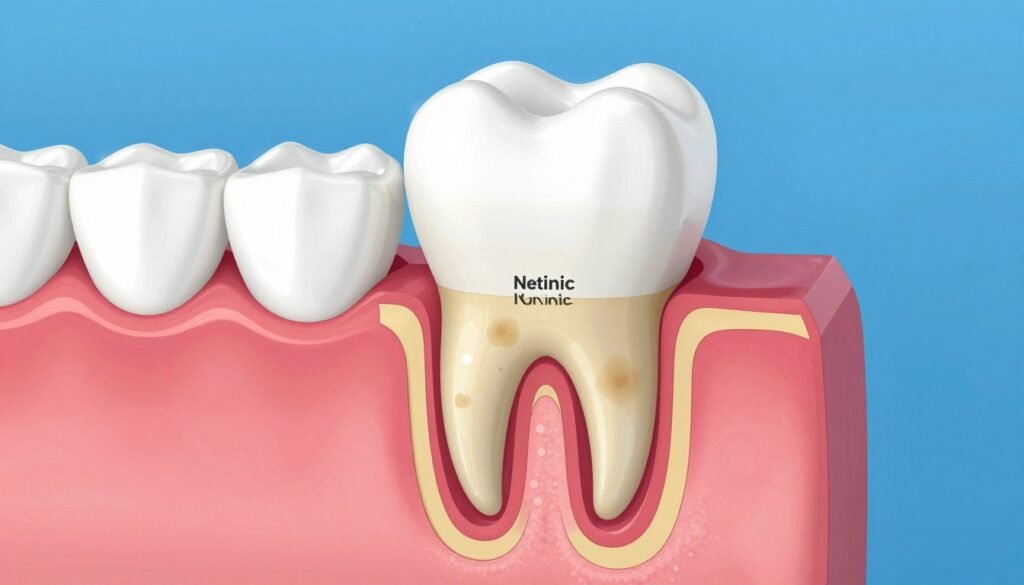 Diagram showing tooth enamel layers and stain penetration Diagram showing tooth enamel layers and stain penetration