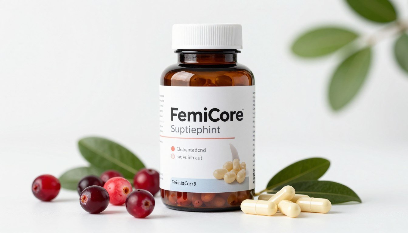 FemiCore Reviews 2026 bladder support supplement bottle with natural ingredients