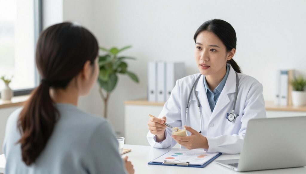Healthcare consultation about fermented foods and gut health