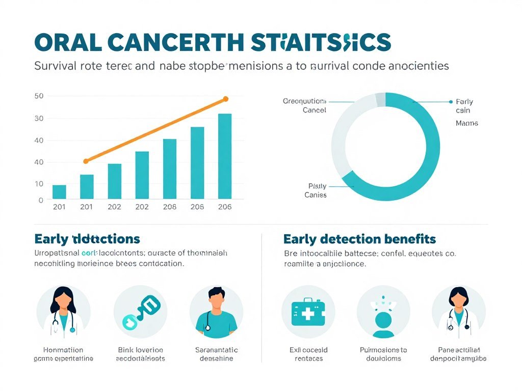 Infographic showing oral cancer statistics and survival rates Infographic showing oral cancer statistics and survival rates