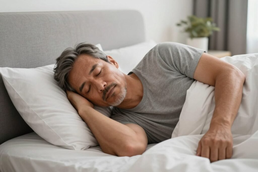 Mature man in ProstaVive Reviews 2026 sleeping peacefully through night Mature man in ProstaVive Reviews 2026 sleeping peacefully through night
