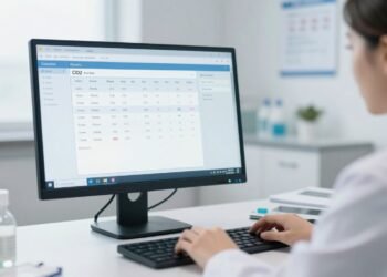 Medical professional reviewing blood test results showing carbon dioxide levels