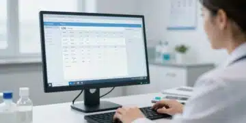 Medical professional reviewing blood test results showing carbon dioxide levels