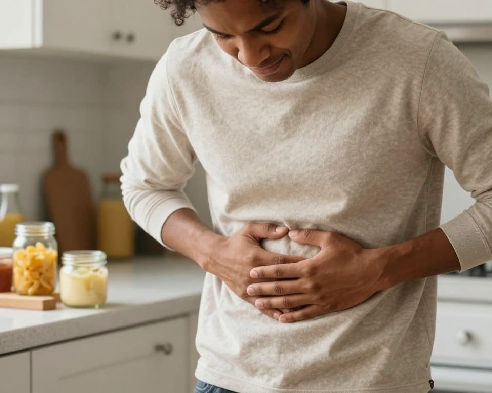 Person experiencing digestive comfort after adjusting to fermented foods