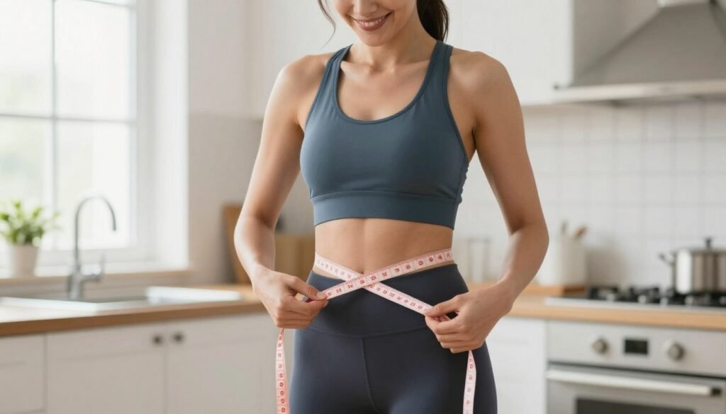 Person measuring waist showing weight loss results with CitrusBurn