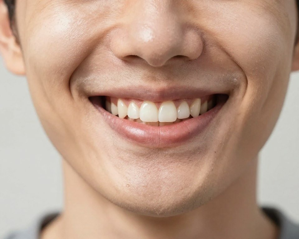 Person smiling confidently after successful oral health treatment Person smiling confidently after successful oral health treatment