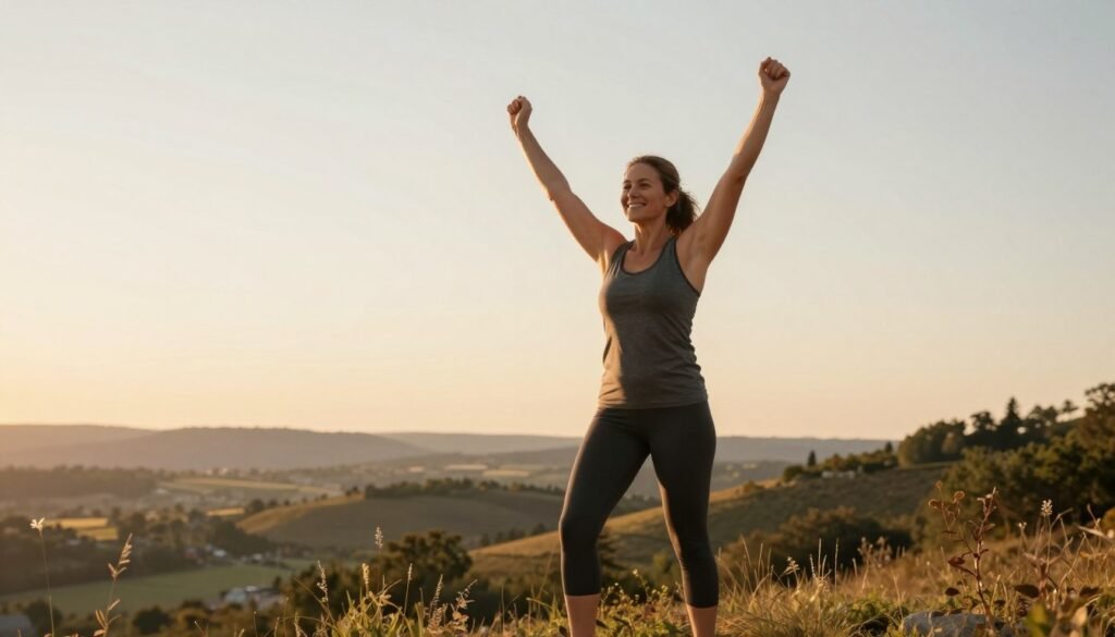 Person successfully managing and enjoying late summer despite allergies in august Person successfully managing and enjoying late summer despite allergies in august