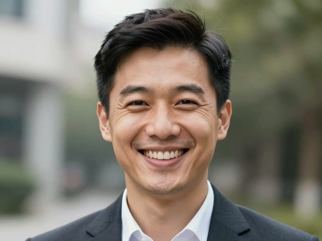 Person with confident bright smile after natural teeth whitening success Person with confident bright smile after natural teeth whitening success