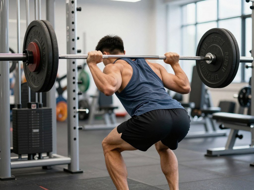 Wide grip barbell row targeting rear deltoids Wide grip barbell row targeting rear deltoids
