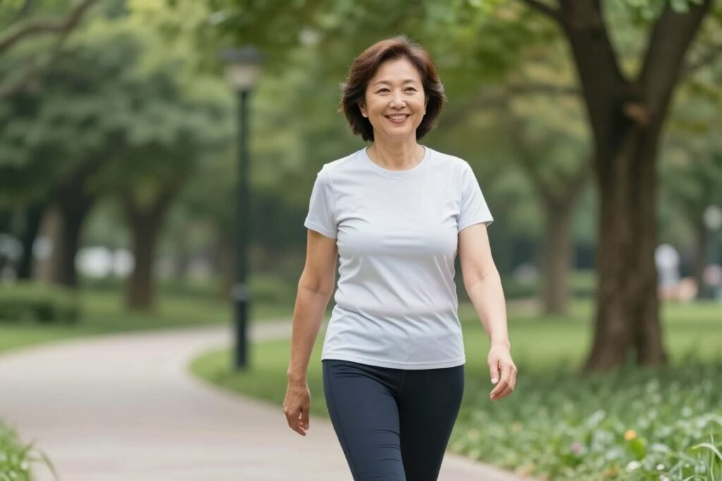 Woman confidently enjoying outdoor activities Woman confidently enjoying outdoor activities