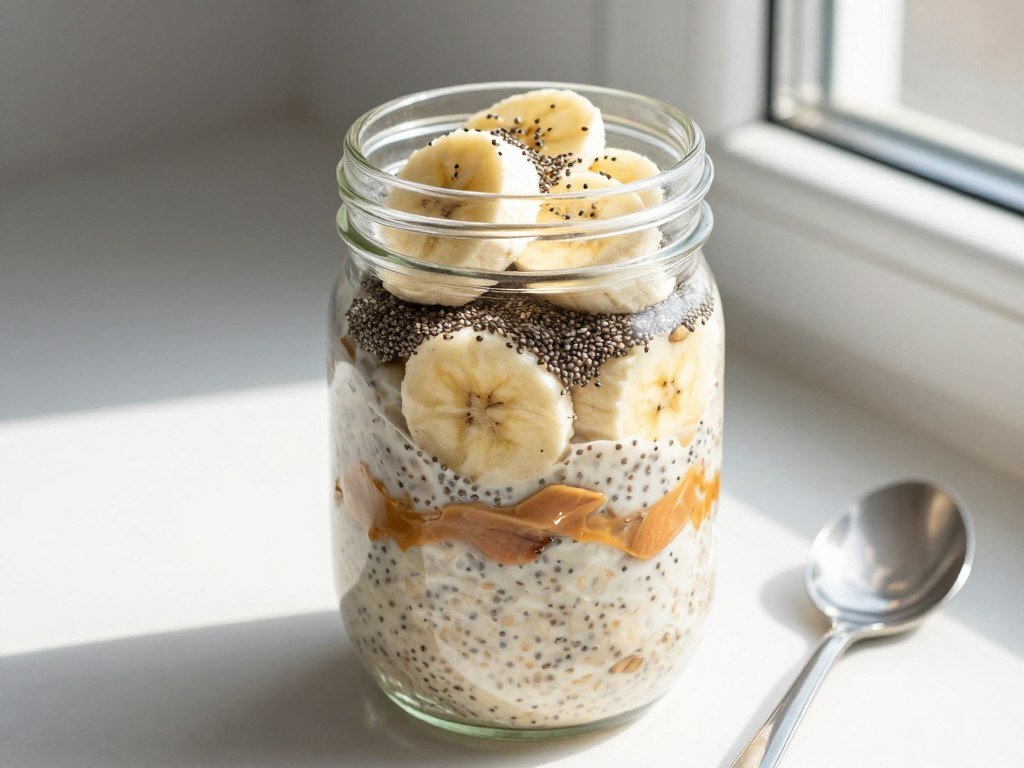 diabetes-friendly banana overnight oats breakfast preparation diabetes-friendly banana overnight oats breakfast preparation