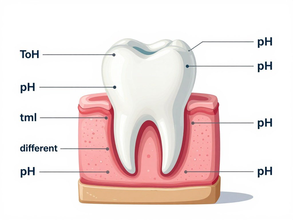 healthy teeth diagram showing enamel protection and pH effects