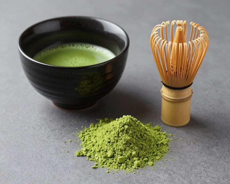 matcha powder in traditional bowl